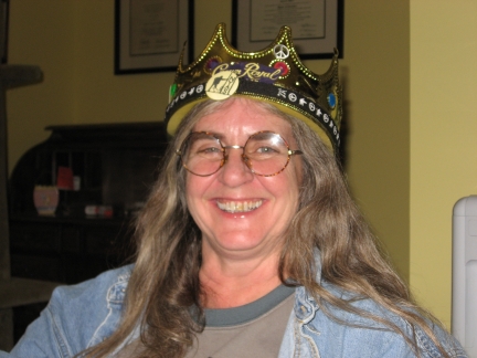 Photo of Cathy wearing the ROTM crown