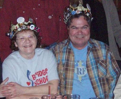 Photo of Kris and Dan bournay wearing the ROTM crown